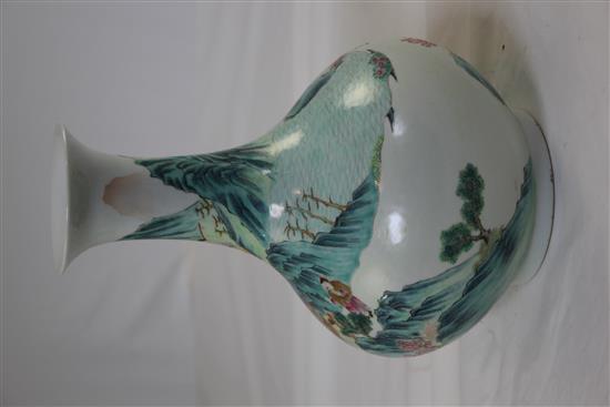 A Chinese famille rose pear shaped vase, 28cm.